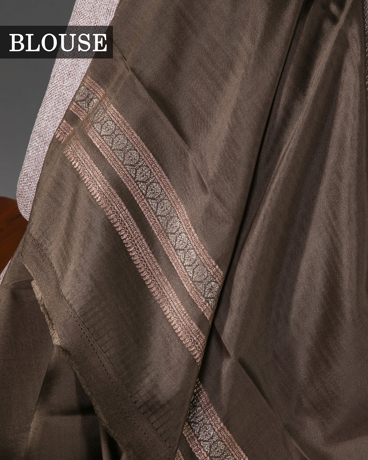 Pastel Stripes - Brown Mysore Crepe Silk Saree