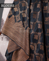 Antique Border: Black Mysore Crepe Silk Saree
