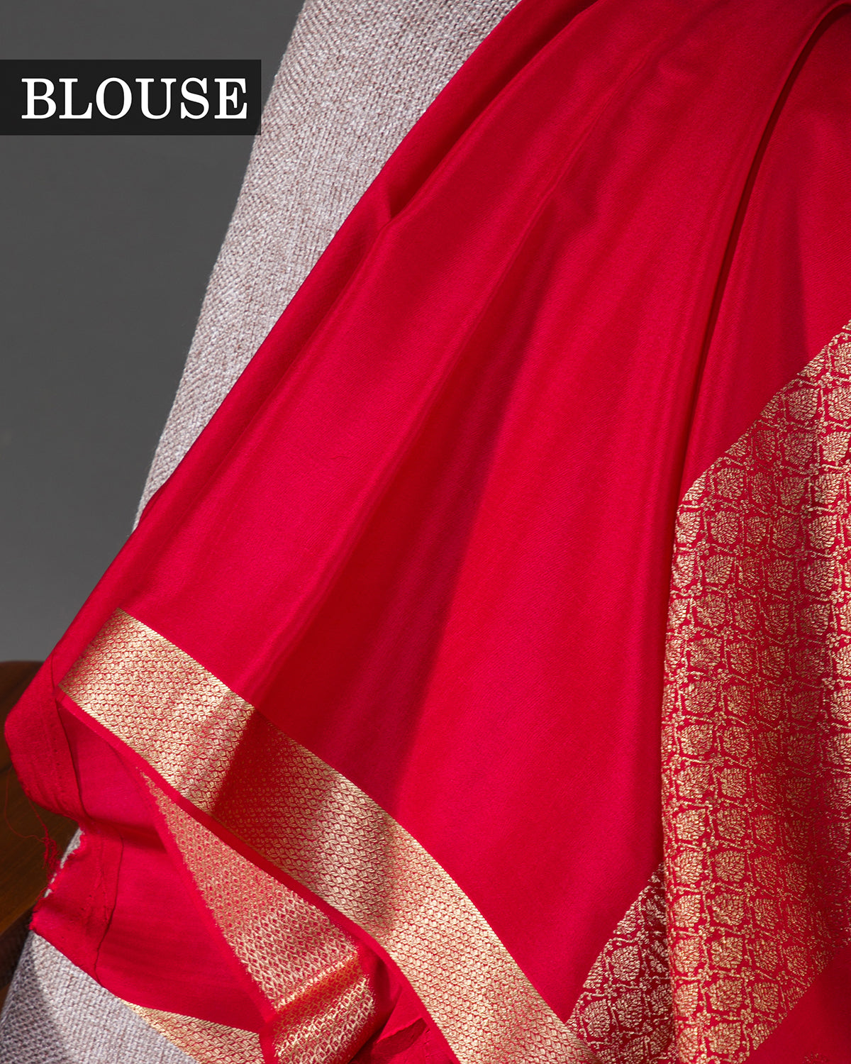 Zari Darbar - Red Mysore Crepe Silk Saree
