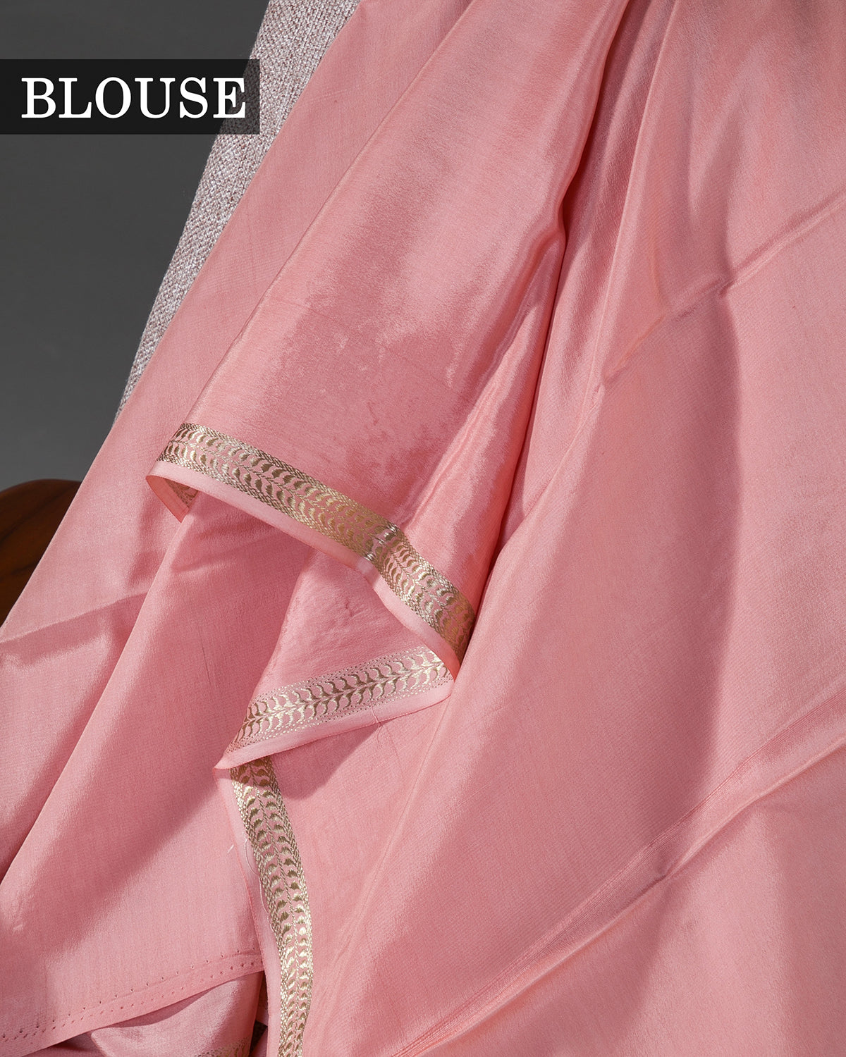 Floral Trace - Peach Mysore Crepe Silk Saree