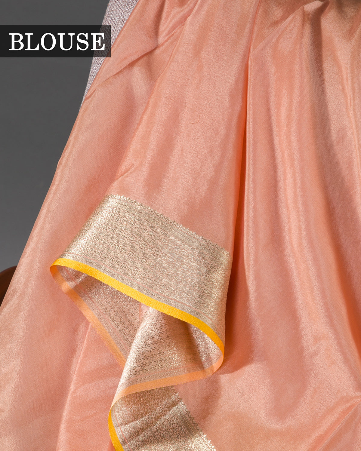 Regal Brocade - Peach Mysore Crepe Silk Saree