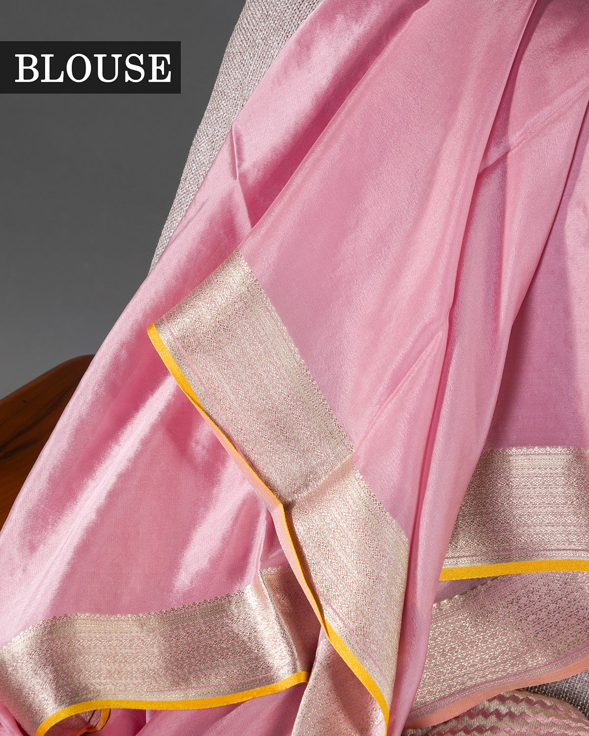 Regal Brocade - Pink Mysore Crepe Silk Saree
