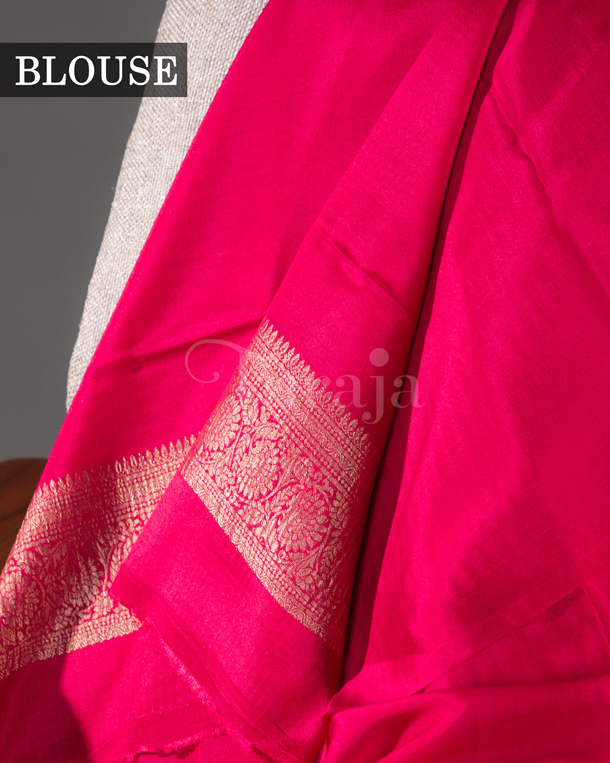 Stripes Saga: Rani Pink Mysore Crepe Silk Saree