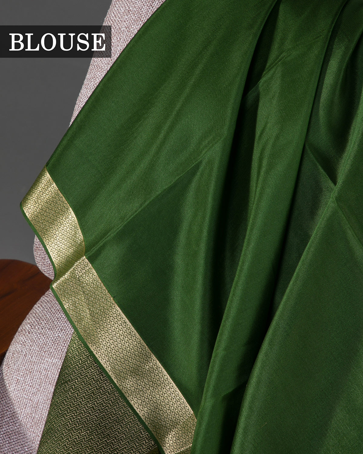 Zari Darbar - Mehendi Green Mysore Crepe Silk Saree