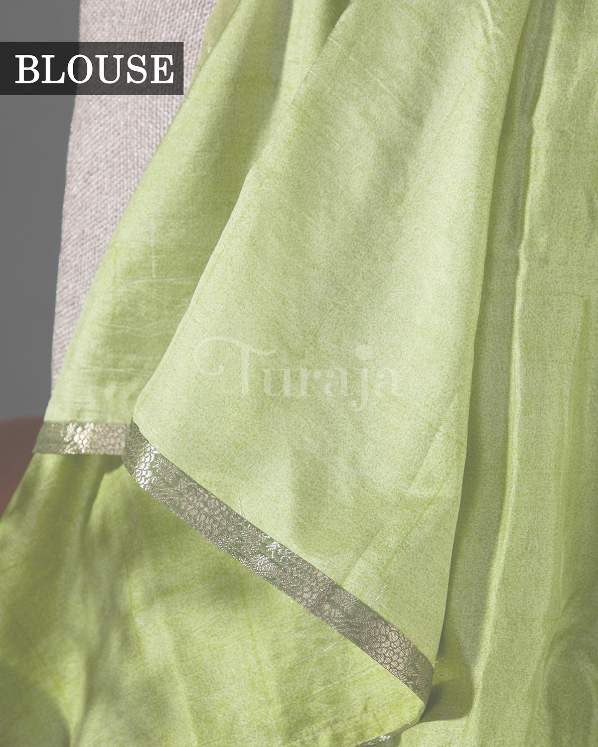 Pastel Bloom Tissue: Green Mysore Crepe Silk Saree