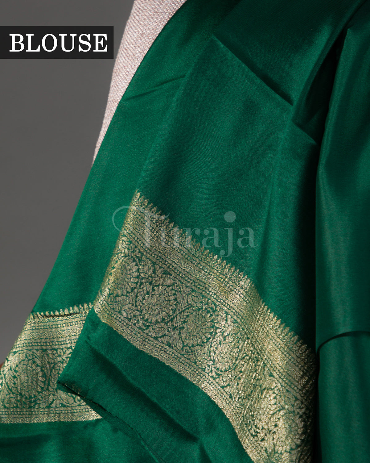 Stripes Saga: Bottle Green Mysore Crepe Silk Saree