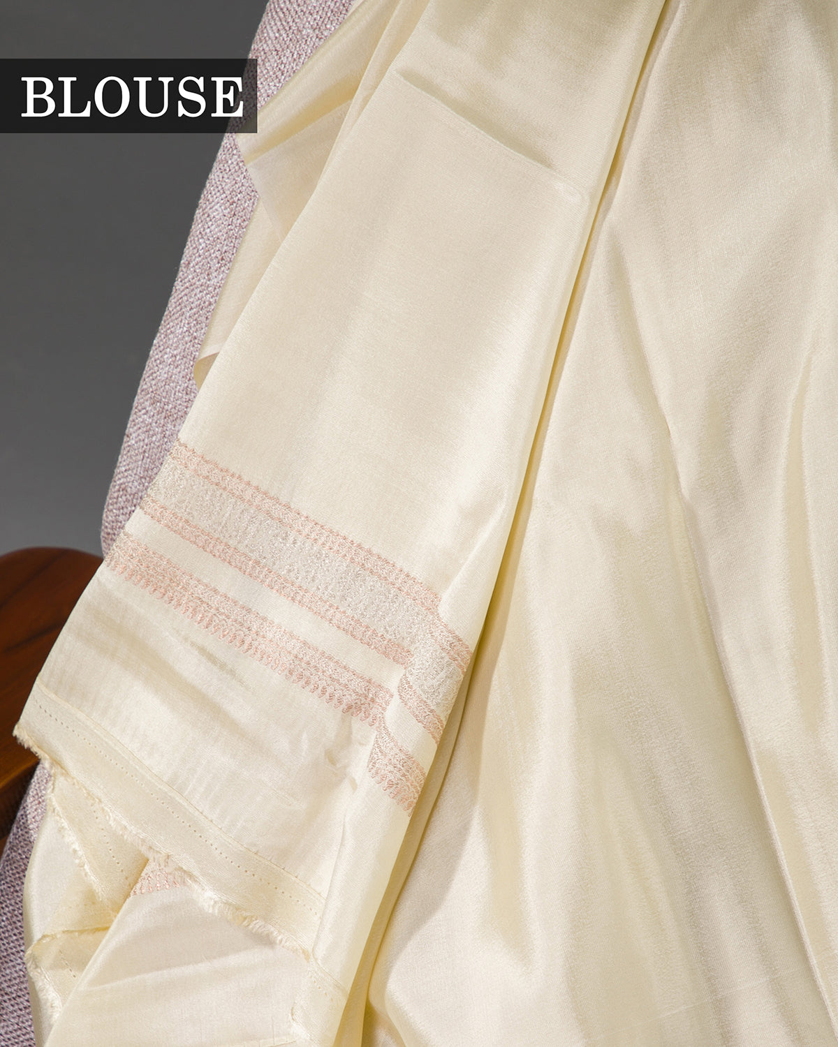 Pastel Stripes - Offwhite Mysore Crepe Silk Saree