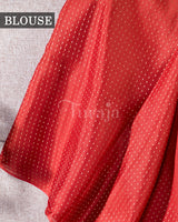 Sunset Weave: Rust Orange Mysore Crepe Silk Saree