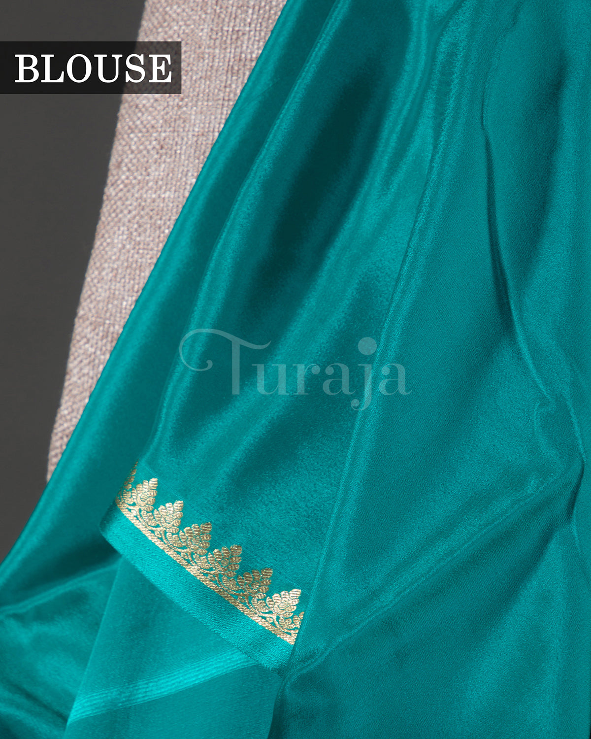 Kalga: Rama Blue Mysore Crepe Silk Saree