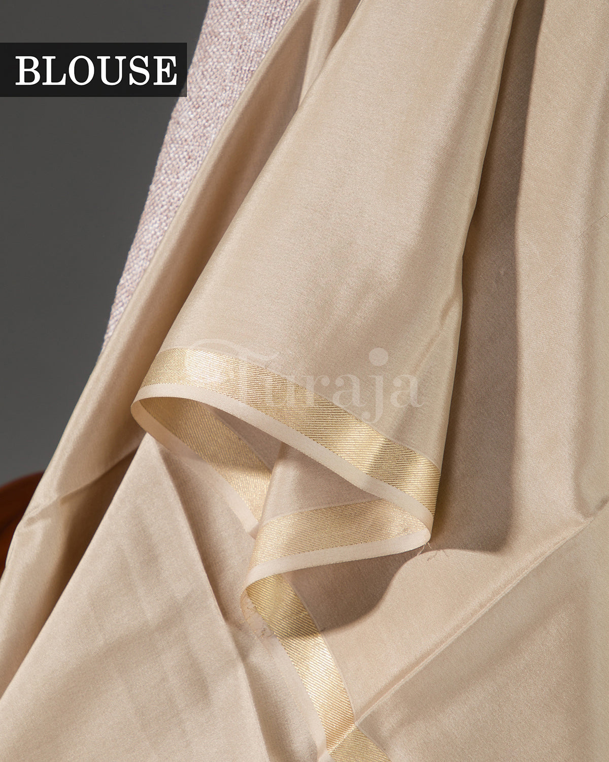 Moonlit: Beige Mysore Crepe Silk Saree
