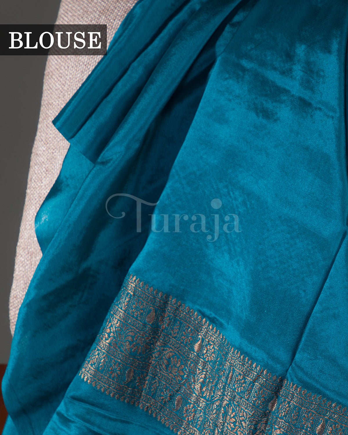 Rajnigandha: Rama Blue Mysore Crepe Silk Saree