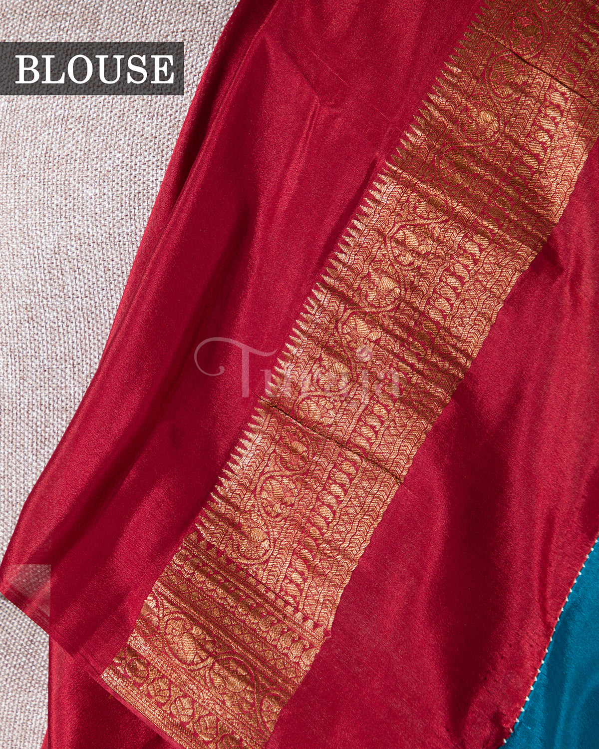 Neelambari: Blue Mysore Crepe Silk Saree