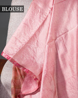 Pastel Bloom Tissue: Pink Mysore Crepe Silk Saree