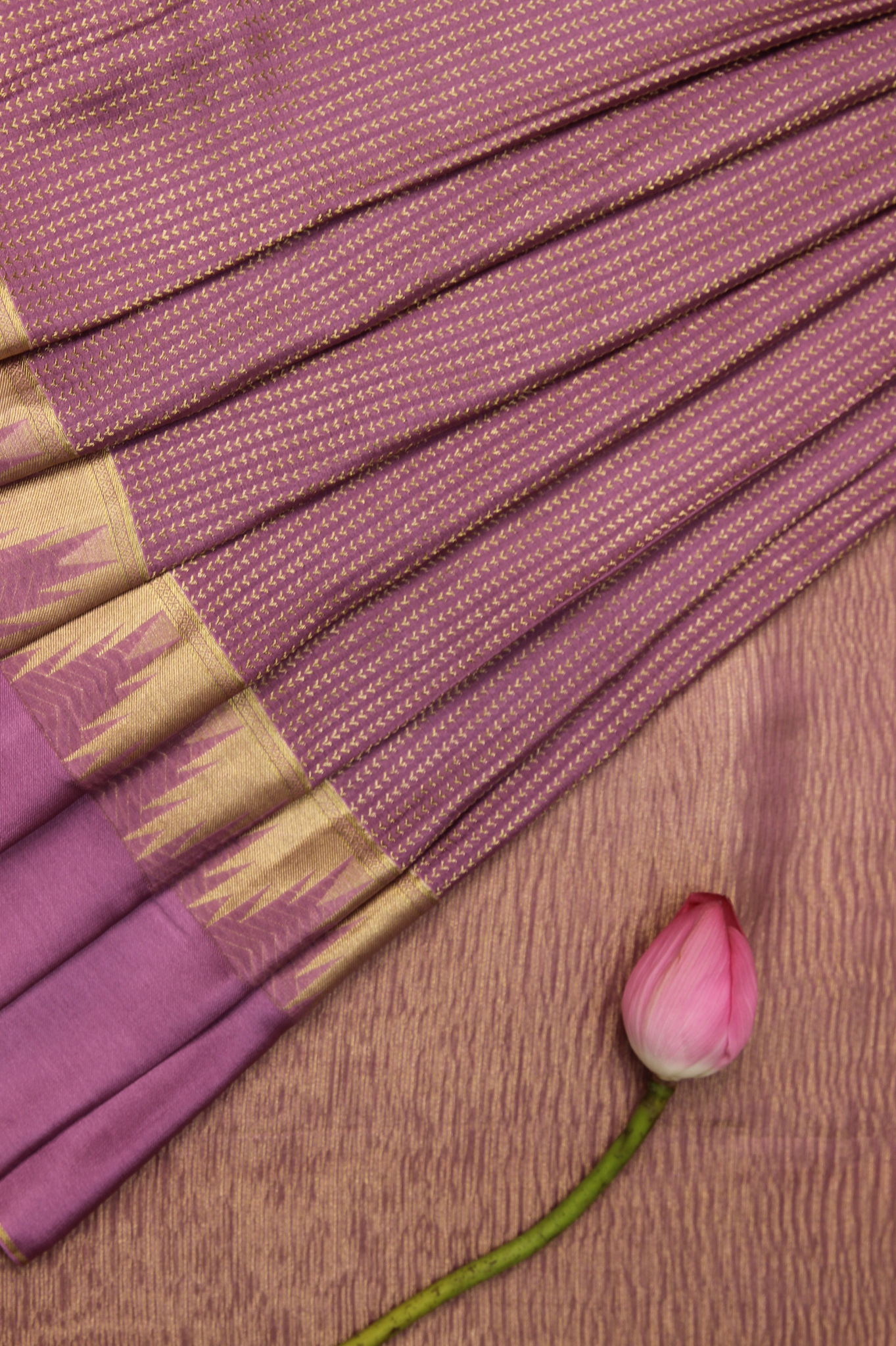 Minimal Muse: Mauve Mysore Crepe Silk Saree