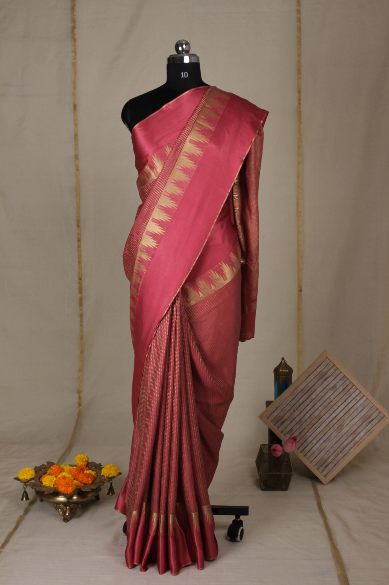 Minimal Muse: Peach Mysore Crepe Silk Saree