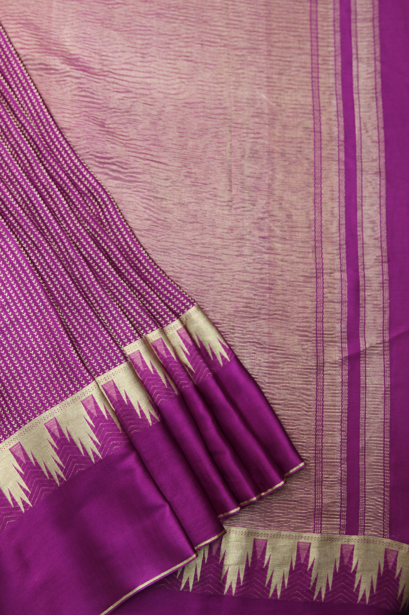 Minimal Muse: Purple Mysore Crepe Silk Saree