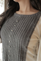 Off white pure handloom cotton suit set