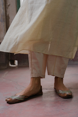 A women wearing beige chanderi salwar suit, ethnic wear for women
