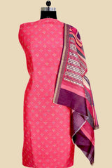Pink Digital Print Tussar Moonga Suit Set