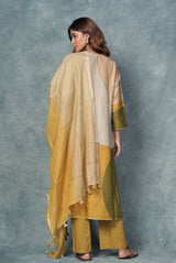 A women wearing pure chanderi printed salwar suit, ethnic wear for women