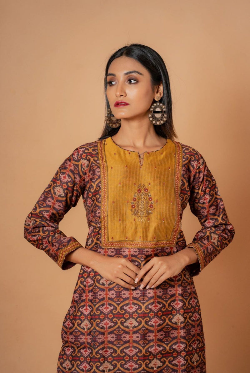 A women wearing pure chanderi Indian wear, ethnic wear for women