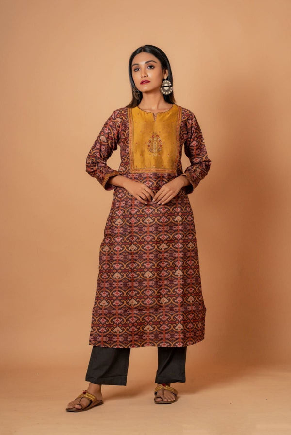 A women wearing pure chanderi Indian wear, ethnic wear for women