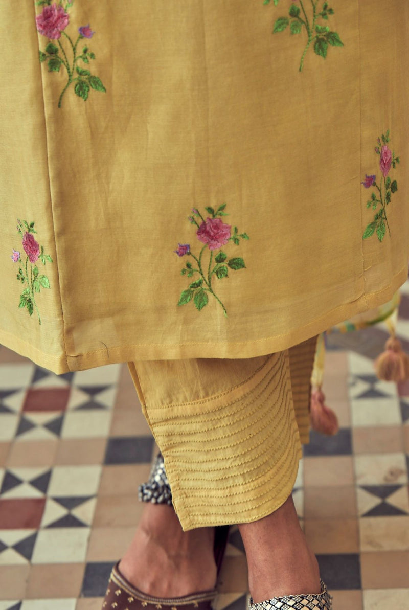 Yellow pure chanderi